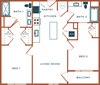 Legacy at Fitz Aurora CO B02B Two Bedroom 1001 SF